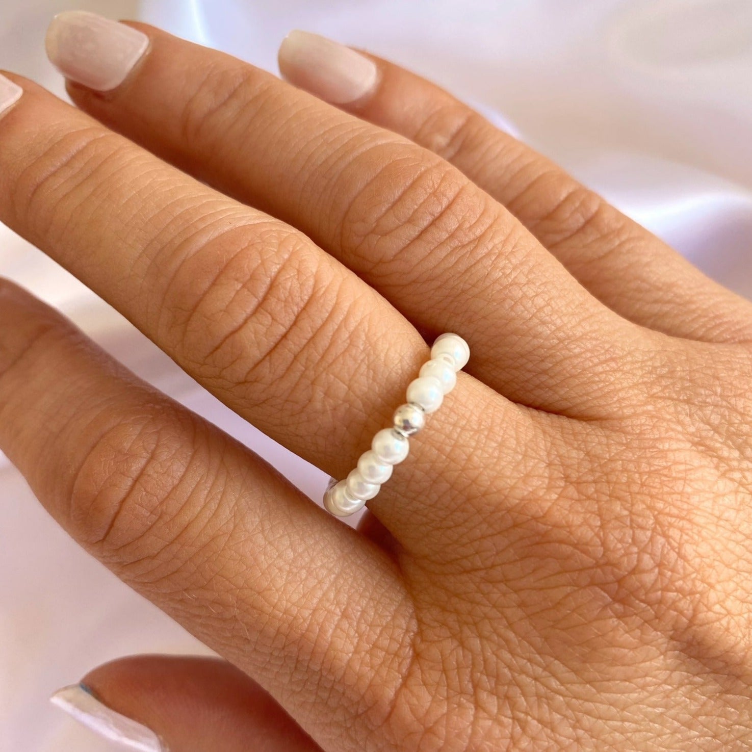 Mini pearl ring on sale
