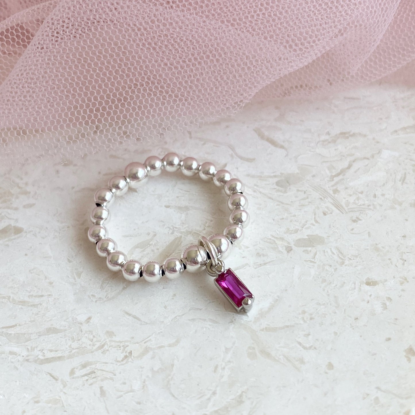 Birthstone Charm Ring