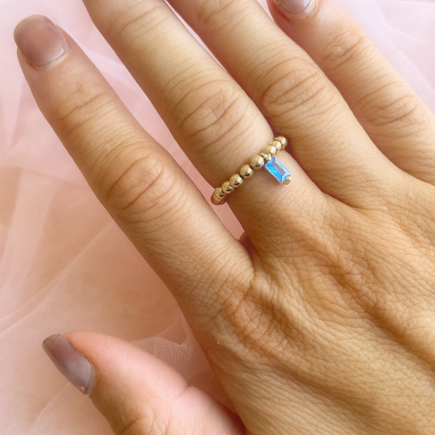 Birthstone Charm Ring